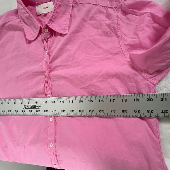 Xirena Womens Pink Long Sleeve Button-Down Collared Shirt XS Cotton Top Casual - Picture 5 of 8